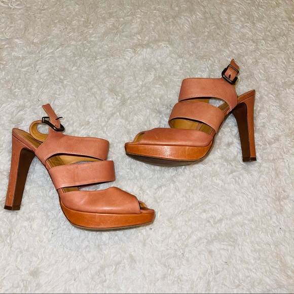 J. Crew Shoes - Tan blush leather strappy heels Collins J Crew 8.5